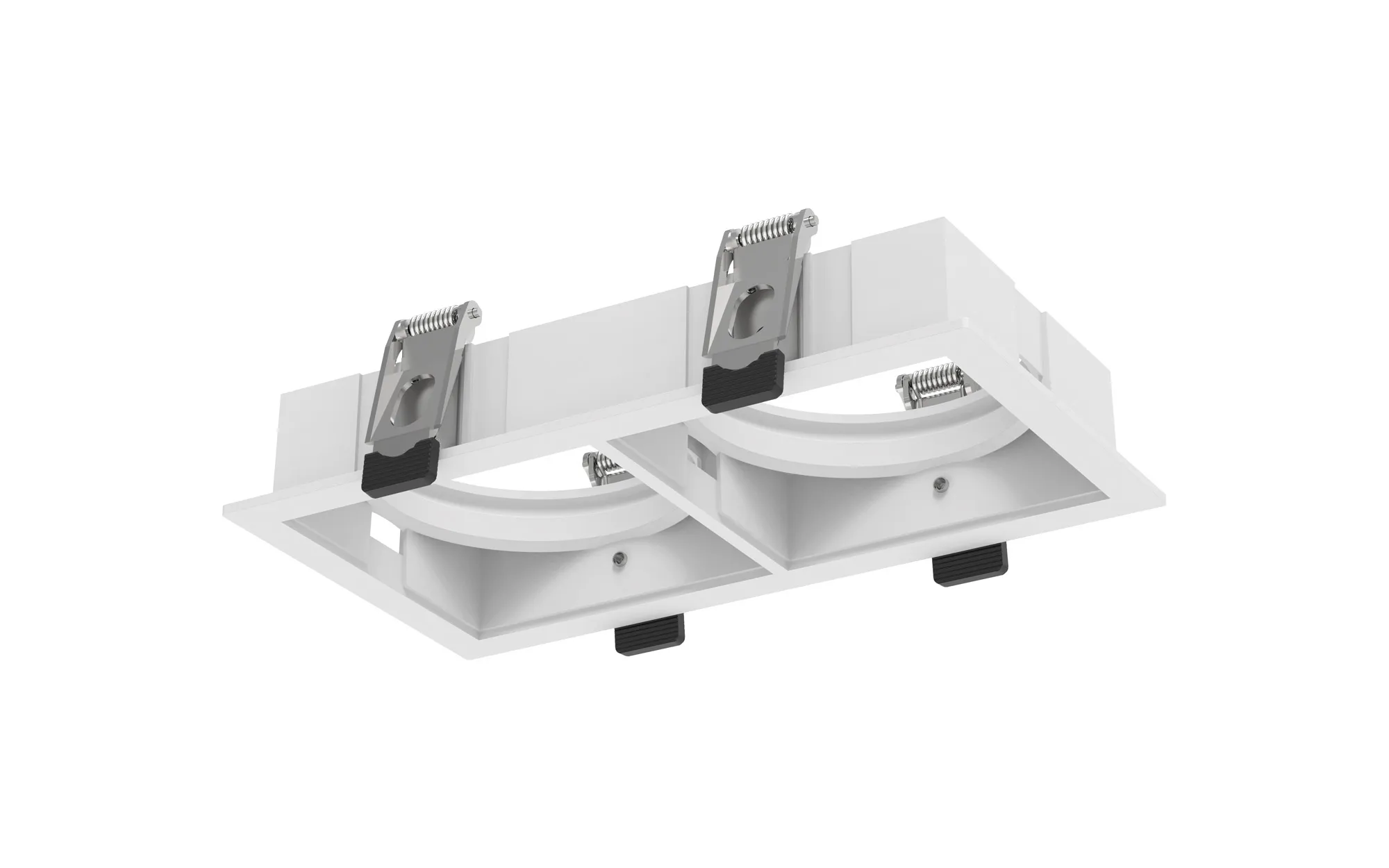 M9740  Sunrise 2 x 14W Rectangular Recessed  Spotlight,White outer frame,Cutout:150x75mm, 3yrs Warranty